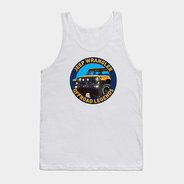 4x4 Offroad Legends: Jeep Wrangler Rubicon Tank Top by OFFROAD-DESIGNS